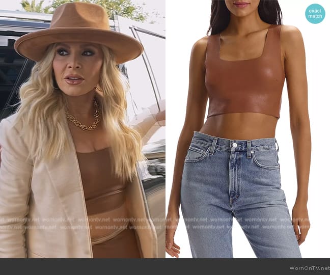 Commando Faux Leather Crop Top worn by Tamra Judge on The Real Housewives of Orange County