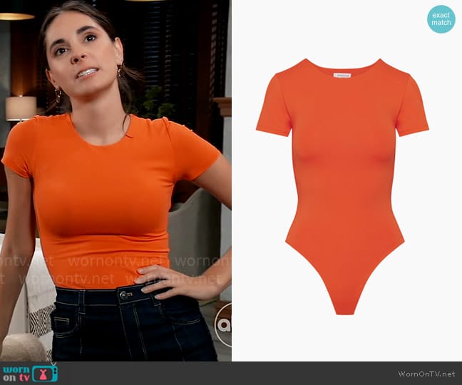 Contour at Aritzia Contour crew shortsleeve bodysuit worn by Molly Lansing-Davis (Kristen Vaganos) on General Hospital