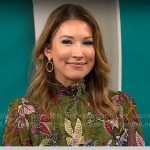 Courtney Cason’s green floral dress on CBS Mornings