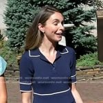 Courtney Toll’s navy contrast trim polo dress on Today