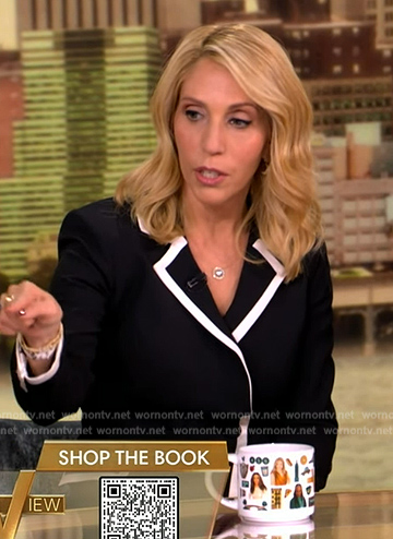 Dana Bash's black contrast trim blazer dress on The View