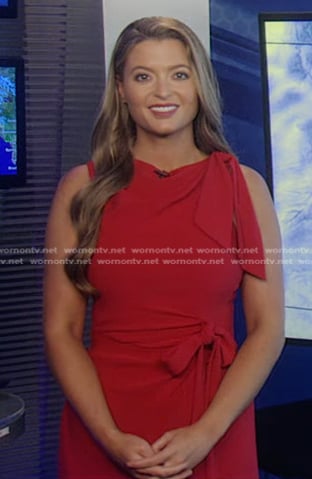 Dani's red tie detail dress on Good Morning America