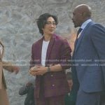 Danie’s purple check blazer and pant suit on Reasonable Doubt