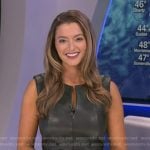 Dani’s black zip front leather dress on Good Morning America