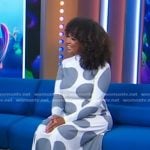 Danni Washington’s white and grey polka dot dress on Good Morning America