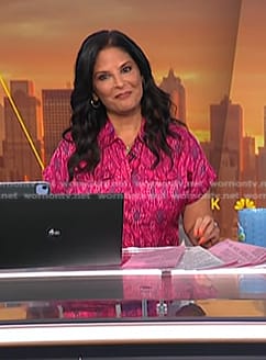 Darlene’s pink printed dress on Today