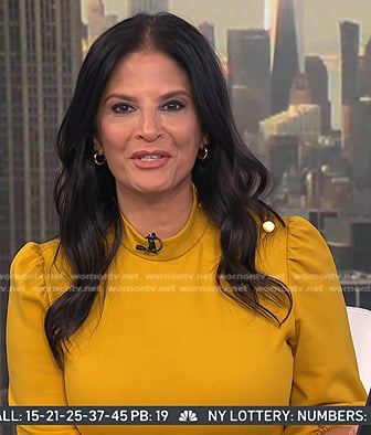 Darlene's yellow puff sleeve dress on Today