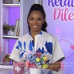 Devyn Simone’s white floral poplin dress on Today