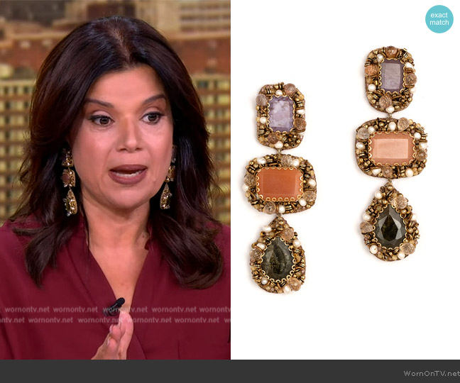 Deepa Gurnani Sibylla Earrings worn by Ana Navarro on The View