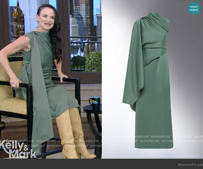 Delcore Sleeveless Scarf Long Dress worn by Juliette Lewis on Live with Kelly and Mark