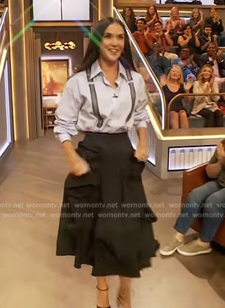 Demi Moore’s Blue top and skirt on The Drew Barrymore Show