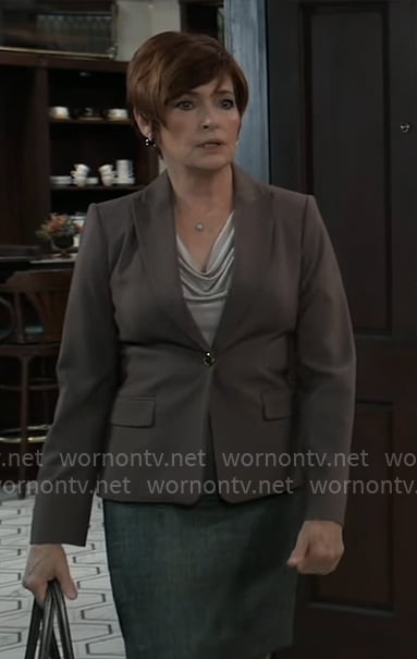 Diane's taupe brown blazer on General Hospital