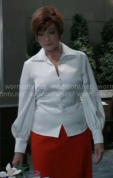 Diane's white button down top on General Hospital