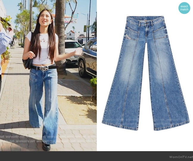 Diesel D-Akii 09H95 bootcut jeans worn by Kaili Ginella on The Real Housewives of Orange County