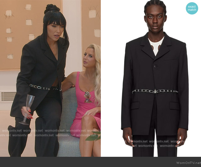 Dion Lee Black Chain Link Blazer worn by Bre Tiesi on Selling Sunset