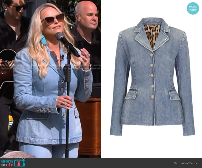 Dolce & Gabbana Structured Denim Jacket worn by Miranda Lambert on The Kelly Clarkson Show