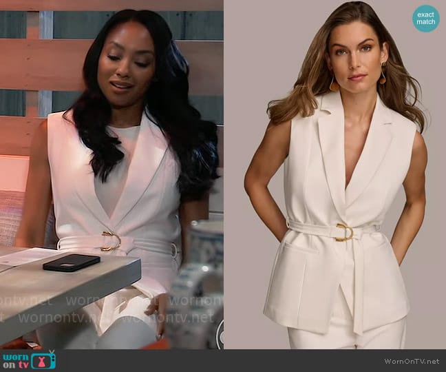 Donna Karan Belted Vest worn by Jordan Ashford (Tanisha Mariko Harper) on General Hospital