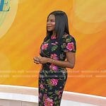 Dr. Michelle Henry’s black floral midi dress on Today