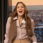 Drew’s striped shirt and vest on The Drew Barrymore Show