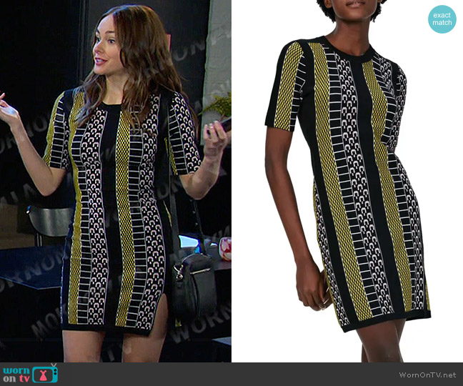 Diane von Furstenberg Wilson Mini Sweater Dress worn by Stephanie Johnson (Abigail Klein) on Days of our Lives