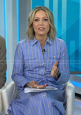 Dylan's blue striped shirtdress on Today