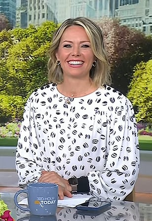 Dylan's white printed blouse on Today