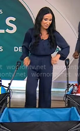 Elizabeth Werner's navy jumpsuit on CBS Mornings