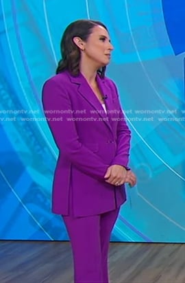 Elizabeth’s purple side slit blazer on Good Morning America