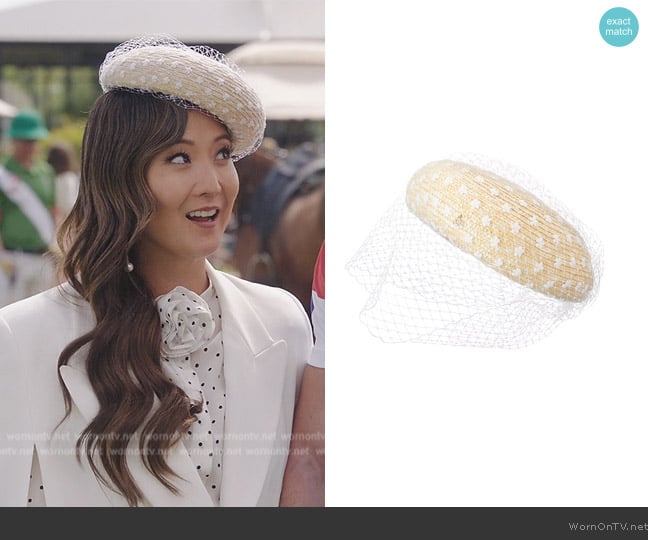 Maison Michel Emily Veil worn by Mindy Chen (Ashley Park) on Emily in Paris