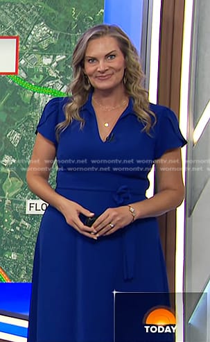 Emily's blue tie waist midi dress on Today