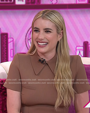 Emma Roberts's brown polo dress on Today