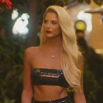 Emma’s sequin tube top and skirt on Selling Sunset