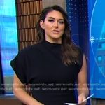 Erielle’s navy asymmetric sleeve dress on Good Morning America