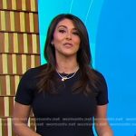 Erielle’s navy pleated mini dress on Good Morning America