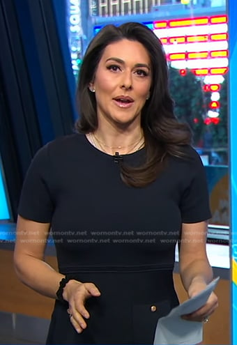 Erielle's navy pleated mini dress on Good Morning America