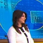 Erielle’s white contrast trim cardigan on Good Morning America