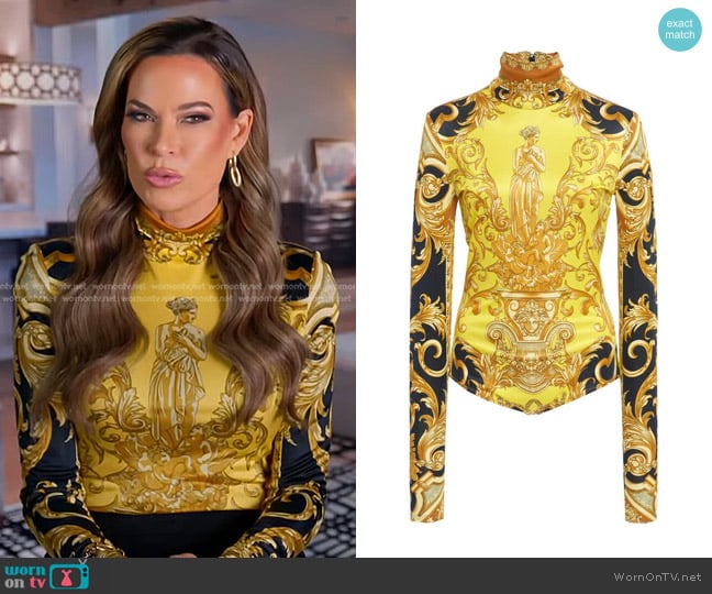 Versace by Versace Baroque Print Fitted Bodysuit worn by Britani Bateman on The Real Housewives of Salt Lake City