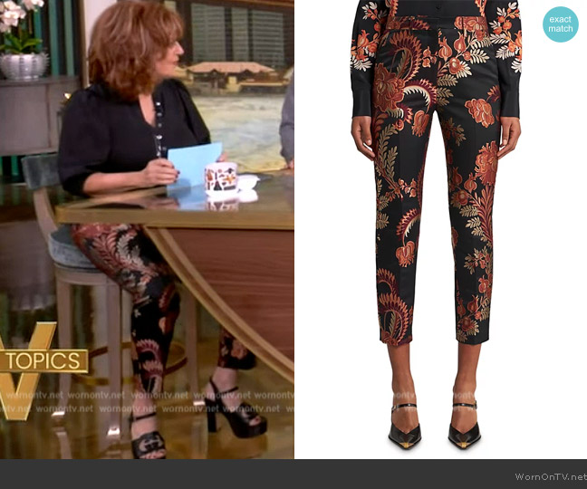 Etro Floral Jacquard Cigarette Trousers worn by Joy Behar on The View