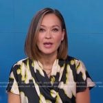 Eva’s black abstract print top on Good Morning America