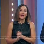 Eva’s black leather sleeveless dress on Good Morning America