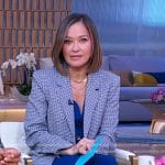 Eva’s blue plaid blazer and pants on Good Morning America