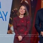 Eva’s burgundy floral dress on Good Morning America