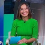 Eva’s green ribbed dress on Good Morning America