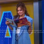 Eva Mendes’s blue pinstripe blazer on Good Morning America