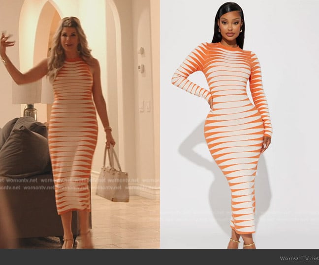 Fashion Nova Margo Sweater Maxi Dress worn by Alexis Bellino on The Real Housewives of Orange County