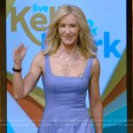 Felicity Huffman’s blue sleeveless midi dress on Live with Kelly and Mark