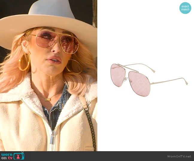 Fendi Pilot Frame Sunglasses worn by Mary Fitzgerald on Selling Sunset