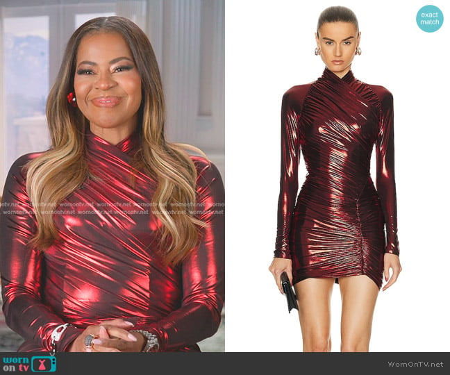 Ferragamo Long Sleeve Body Con Dress in Red & Base Nero worn by Mary Cosby on The Real Housewives of Salt Lake City