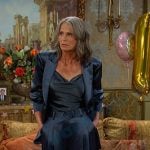 Fiona’s blue satin cami and suit on Days of our Lives