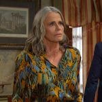 Fiona’s feather print blouse on Days of our Lives